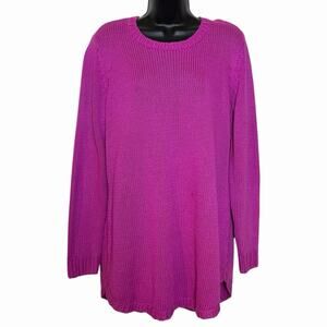 LAUREN RALPH LAUREN HOT PINK SWEATER CLASSIC PREPPY LONG PLUS SIZE 1X ACRYLIC